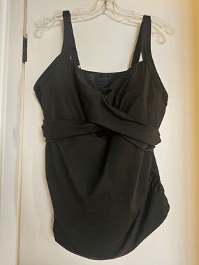 Lands' End Black Tankini Top